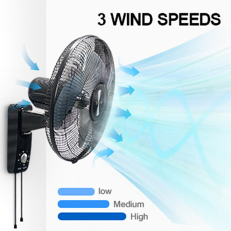 Stay Cool and Clutter‑Free with the Povud 16″ Oscillating Wall Mount F