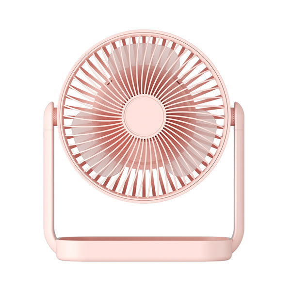 Povud Table Fan Pink Height Adjust and Portable Battery