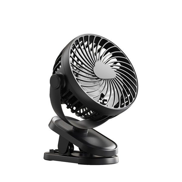 Povud Black Desktop Fan With Clip 360 Degree Rotation