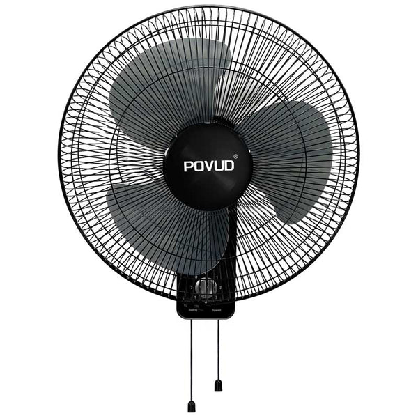 Povud Black 16" Oscillating Wall Mount Fan 3 Speeds